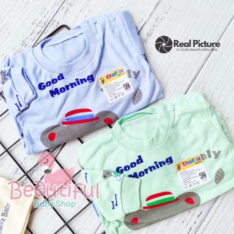 PREMIUM Setelan Baju Bayi Panjang SNI Motif Good Morning / Setelan Piyama Bayi / Baju Bayi Panjang Merk Daffa Baby / Baju Tidur Bayi / Baby.ou_