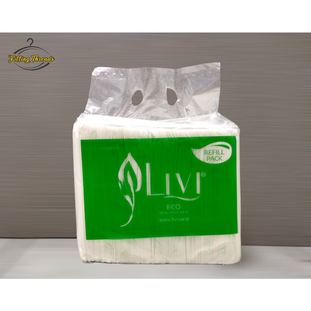 Tissue LIVI Eco Facial Refill 554 Gram / Tisu Muka 554 gr / Tissue Wajah 600's Sheet / Tissue Kiloan 600s