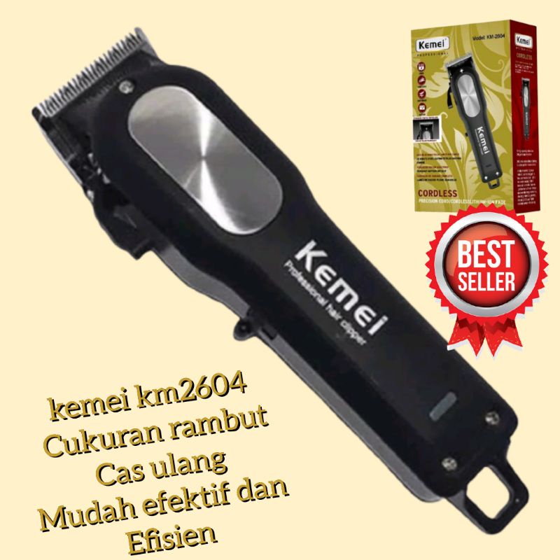 Hair Clipper Kemei Km2604 Alat Mesin Potong Pangkas Cukur Rambut Cas