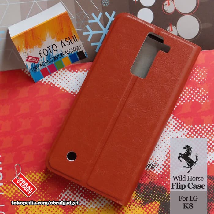 Leather Flip Case LG K8 Soft Flipcase Cover Flipcover Casing K350 LTE