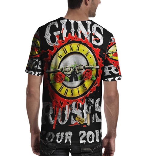 Kaos Fullprint GNR Tour 2017 Guns N' Roses Band Tshirt Bahan Polyester Jersey RARE T-SHIRT [BISA COD