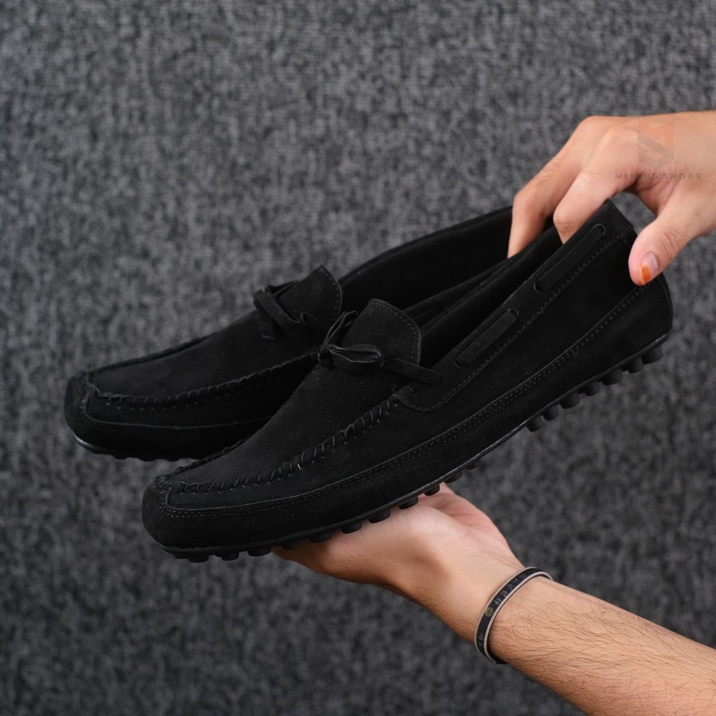 Sepatu Slip On MINING ORIGINAL Pria Casual Tali Kulit Suede Bludru Kanvas Selop Cowok Terbaru Santai