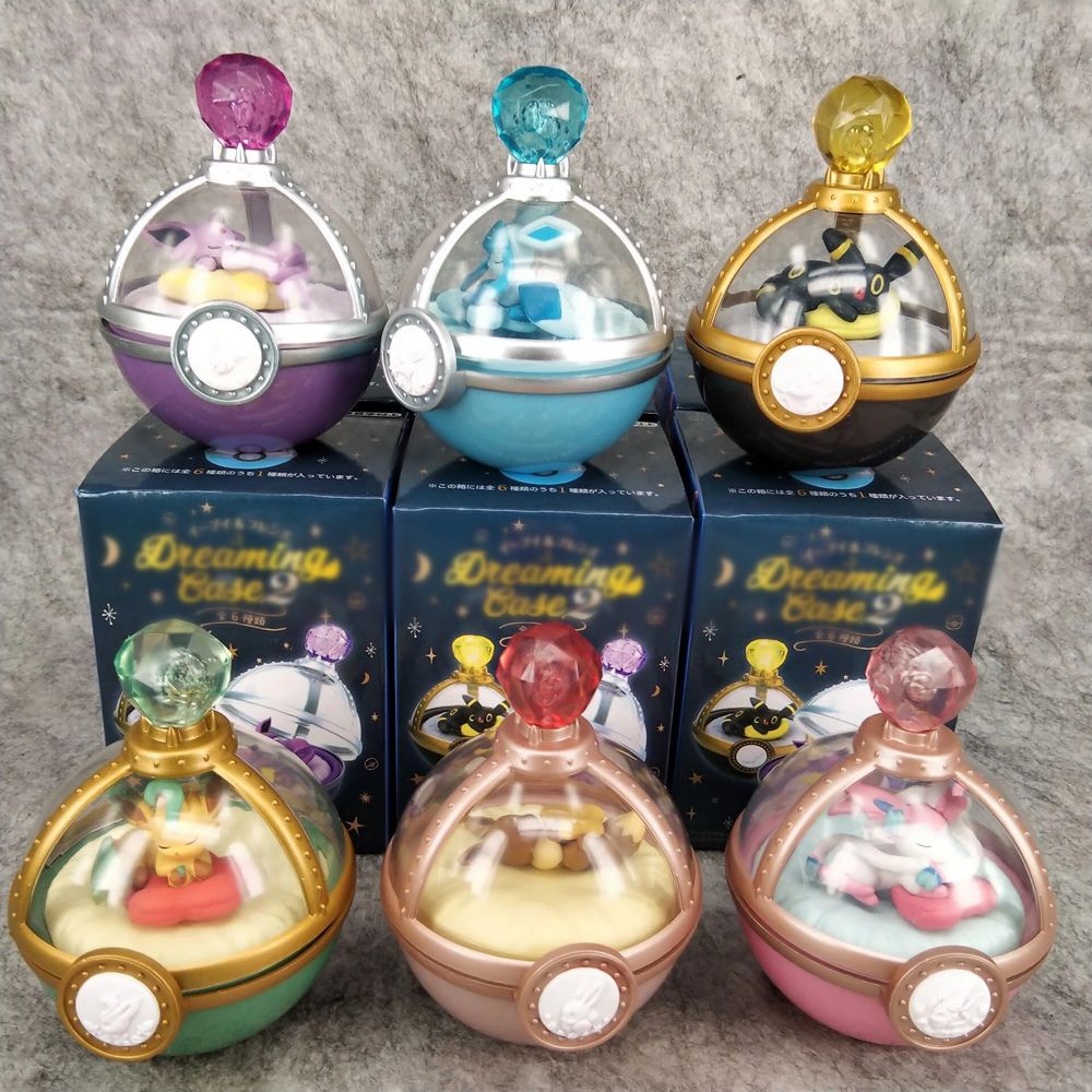 Needway  Japanese Anime Pokemon Blind Box Collections Figure Eevee Family Pokemon Figure Elf Figure Decoration Gift Model Toy Blind Box Toy Doll Sleeping Pokemon