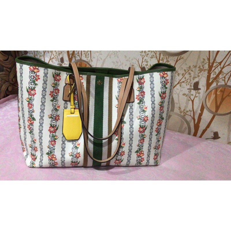 Preloved Tory Burch Gemini Link Tote Floral