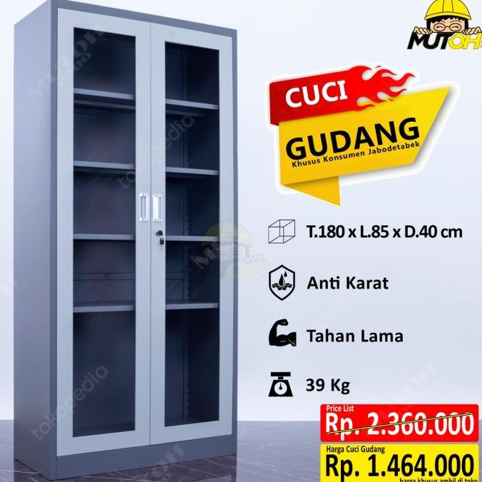 

PROMO LEMARI ARSIP LEMARI BESI FILLING CABINET - PINTU KACA SWING TARIK STOK TERBATAS