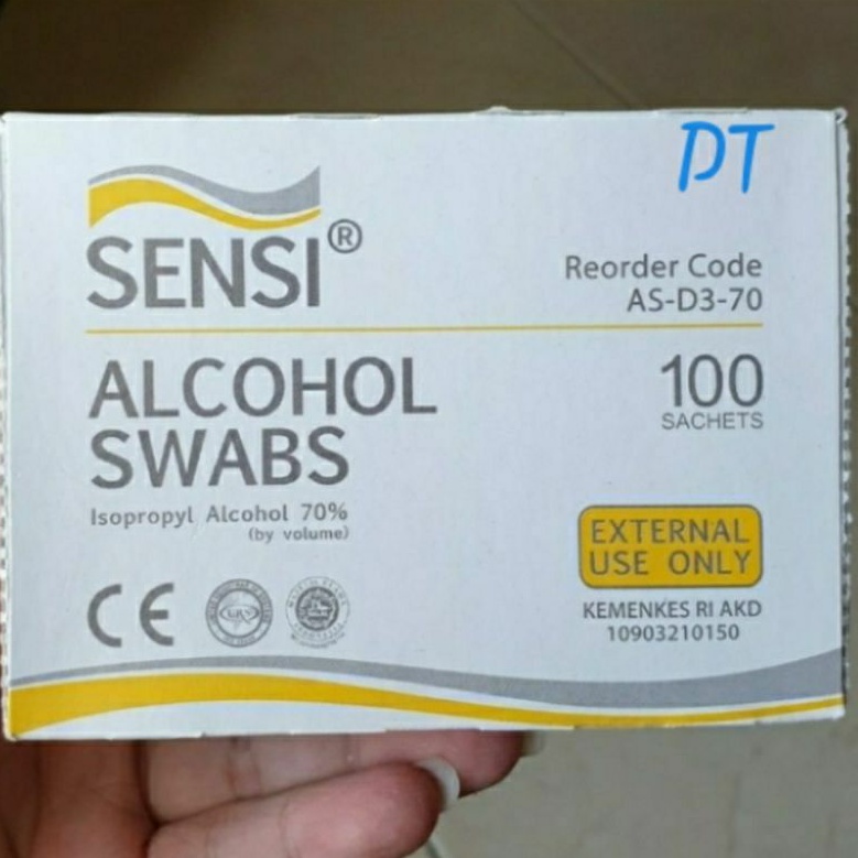 Alcohol swabs 100 pcs / Alkohol swabs 70%  sensi 100pcs / Tisu alkohol 70% / alkohol swab sensi / alkohol swab