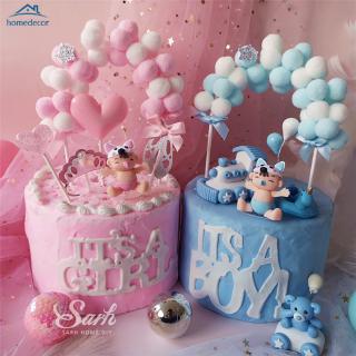 CAKE Topper Kue Bentuk Melengkung Warna Biru Dan Pink CAKE Topper Kue Bentuk Melengkung Warna Biru Dan Pink