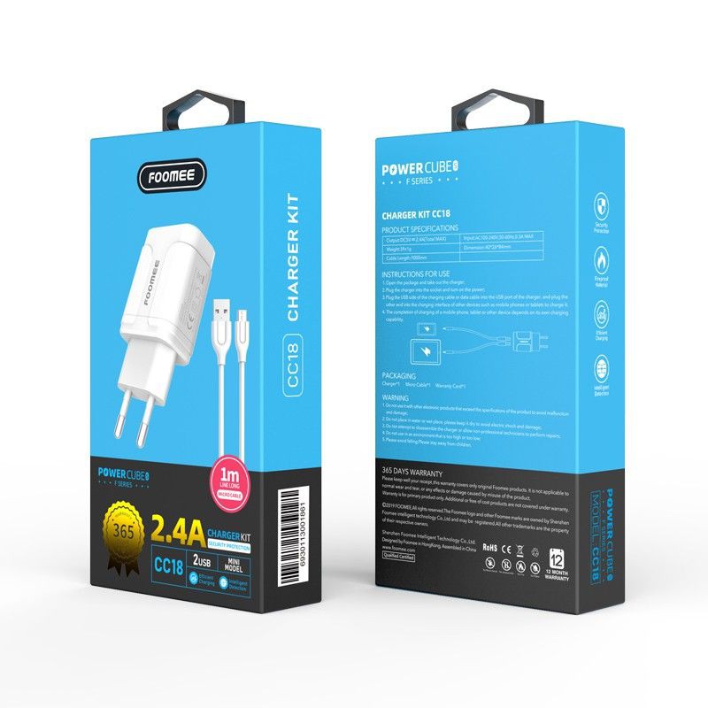 RM_FOOMEE_STORE || CHARGER ADAPTOR + CABLE CC18 FOOMEE ORYGINAL