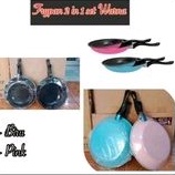 wajan anti lengket teflon 2 warna 2 in 1. biru/pink.al