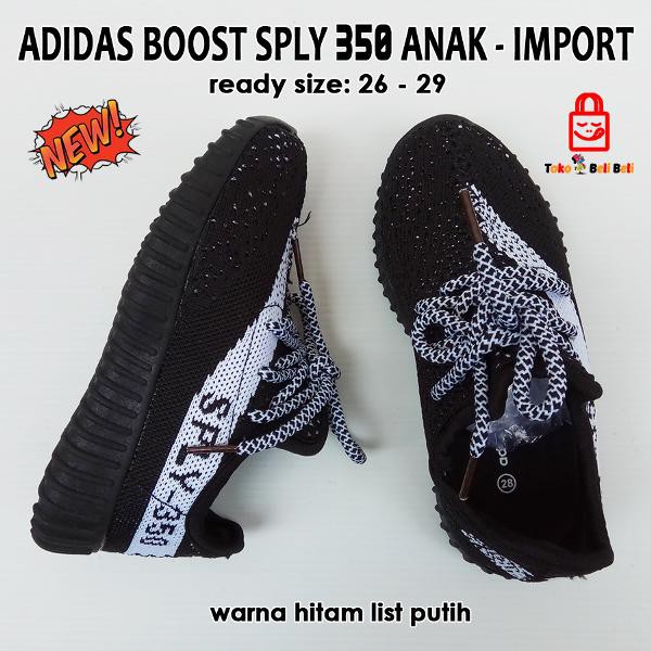 TBB adidas yeezy boost sply 350 anak import hitam list putih. sneakers. sepatu adidas TBB adidas yeezy boost sply 350 anak import hitam list putih. sneakers. sepatu adidas