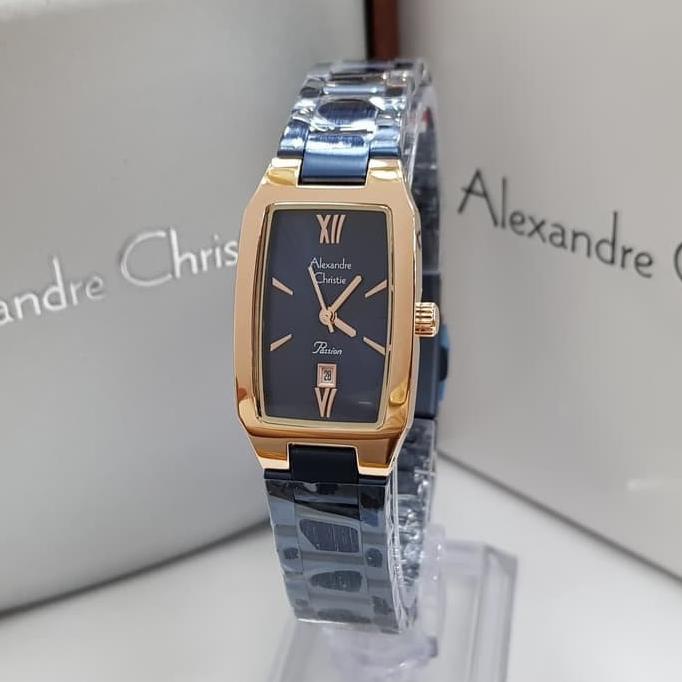 JAM TANGAN CEWEK / WANITA ALEXANDRE CRISTIE AC 2455 BLUE ROSEGOLD barang ada