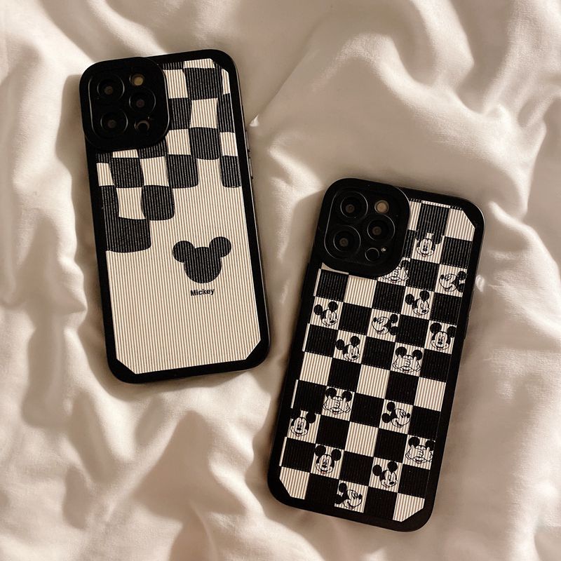 Angel Eyes Mickey Lattice Soft Case iP iPhone 7 8 + Plus X XR SE 2020 XS Max 11 12 13 Pro Max Casing Xiaomi Redmi Note 8 Pro