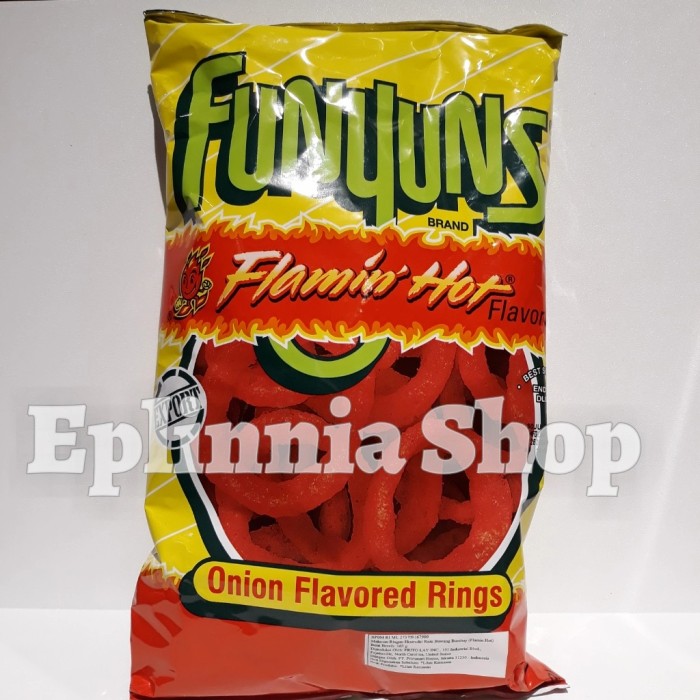 

Fritolays Funyuns Flamin Hot Onion Flavored Rings Snack 163 gr