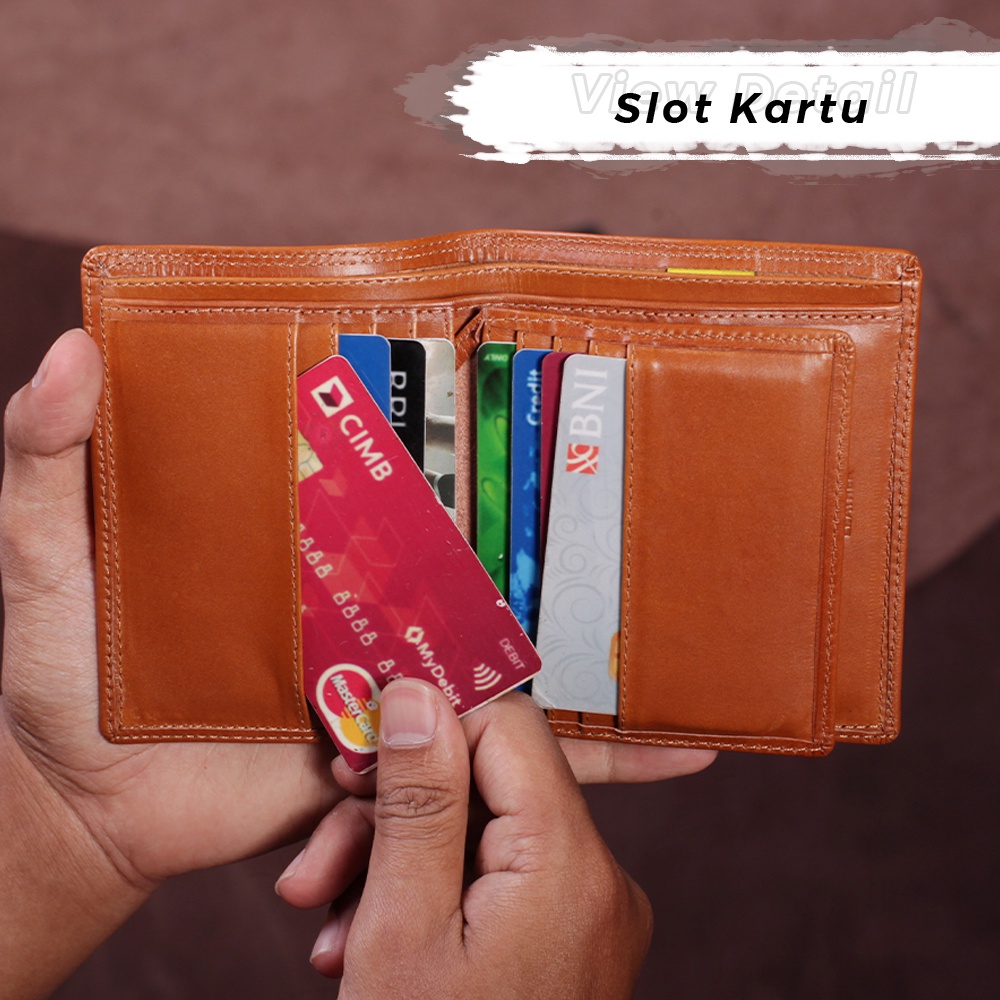 Dompet Kulit Pria Dompet Kartu Pria Lipat Kulit Sapi Asli Original D007 Dompet SLIM Pria Kulit Sapi Asli 2 Lipat 12 Slot Kartu KUALITAS TERJAMIN MEMUASKAN