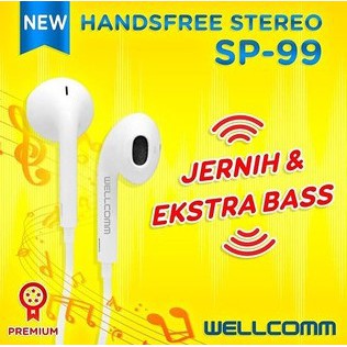 CUCI GUDANG Headset/Handsfree Wellcomm SP-99 SP99 Extra Bass 100% Ori