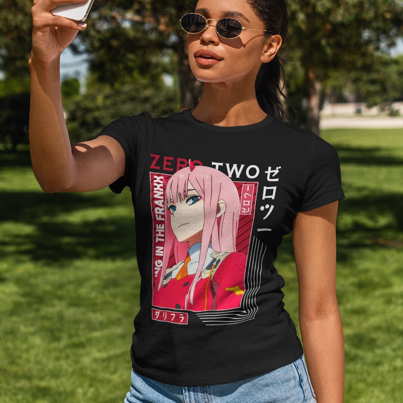 Tshirt Zero Two XX Me Kiss Me Anime Darling In the Franxx Unisex