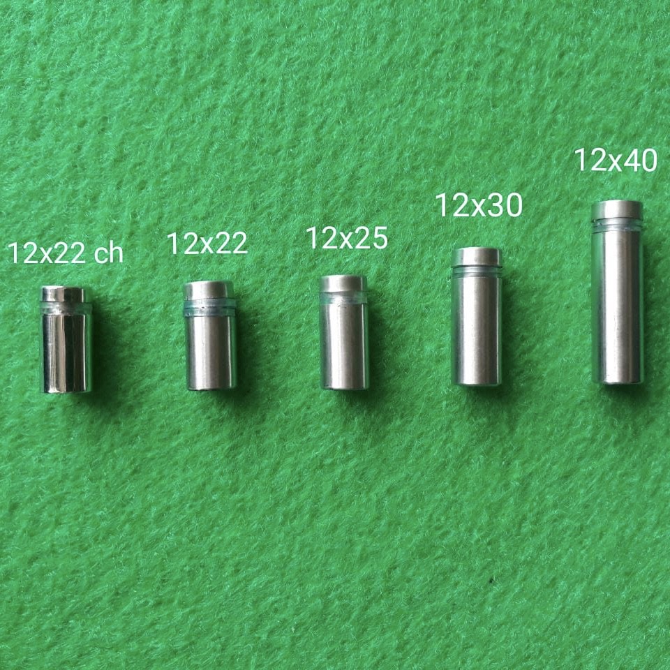 Pen Iklan 12 x 20 Stainless / Stabil Kaca Sign Board / Baut Akrilik 12 x 22