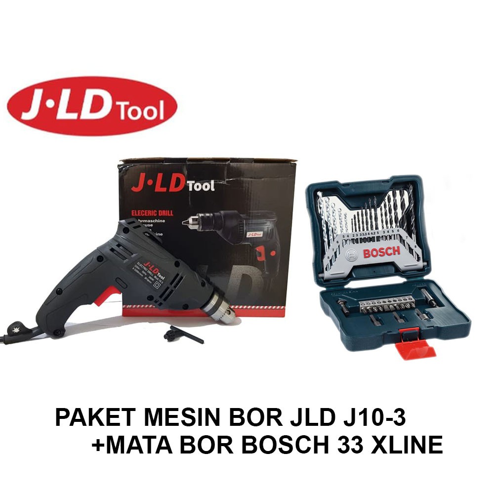 Paket Mesin Bor Besi JLD J10-3 + Mata Bor Bosch 33 X-LINE