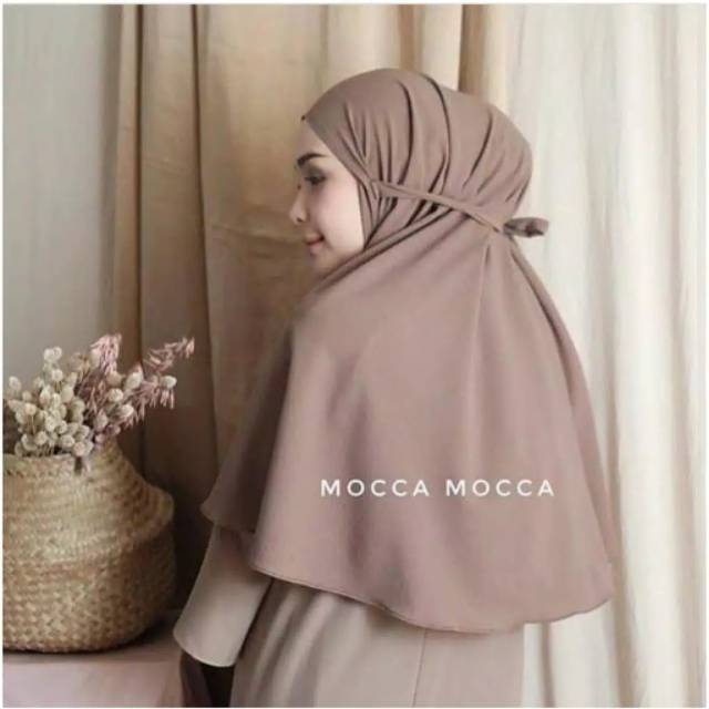 PREMIUM Simpel Wolfis size M (Bergo Rubiah Tali Khimar Instant Non Pet Antem Hijab Instan Wolvis)