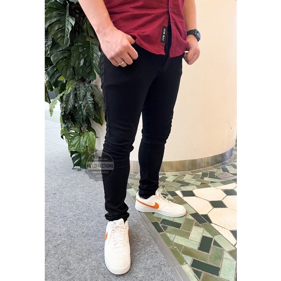 KBCollections Celana Panjang Jeans Pria Sobek Lutut Skinny Ripped Jeans Robek dan Polos