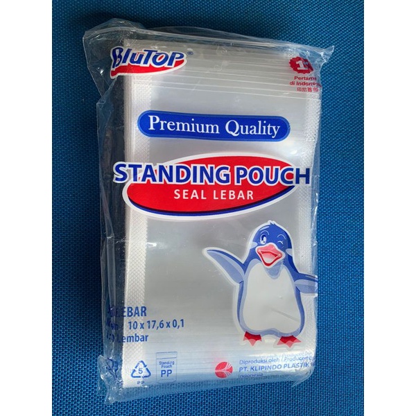 STANDING POUCH STP DOUBLE SEAL / KEMASAN PLASTIK BERDIRI KLIP TEBAL  ISI 50 SEAL LEBAR PCS BY KLIPINDO