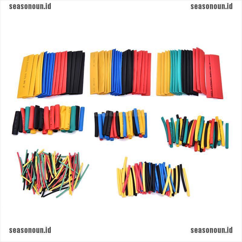 【un】328 Pcs 5 Colors 8 Sizes Assorted 2:1 Heat Shrink Tubing Wrap Sleeve Kit t