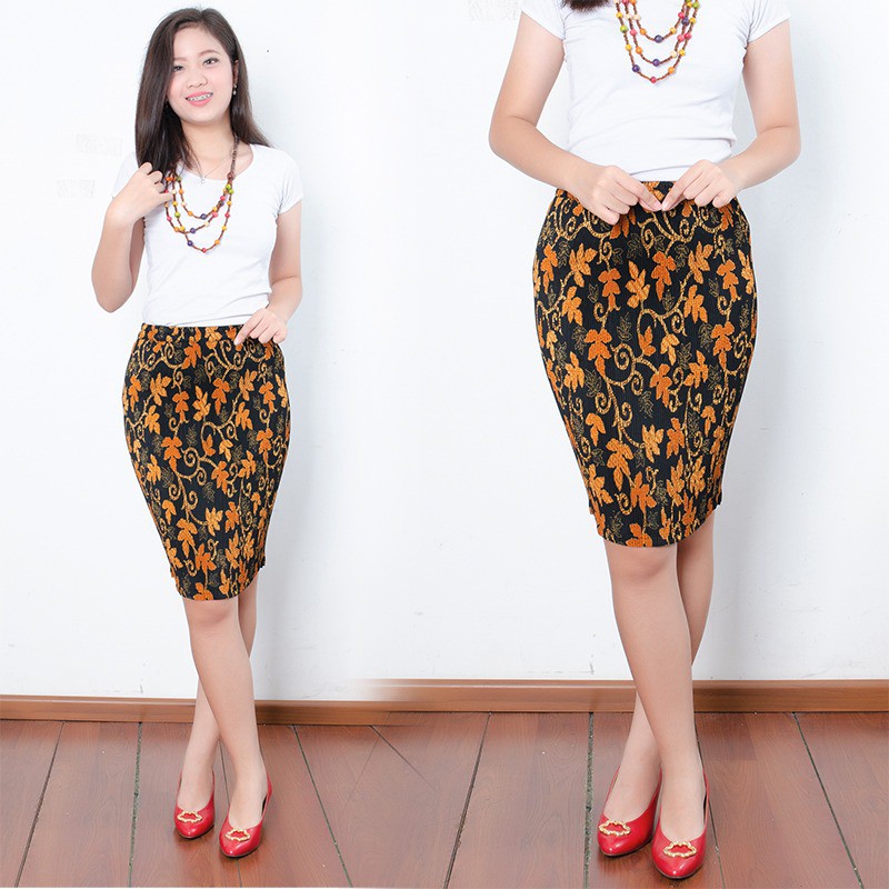 SB Collection Rok Plisket Welsa Pendek Midi Batik Jumbo Wanita