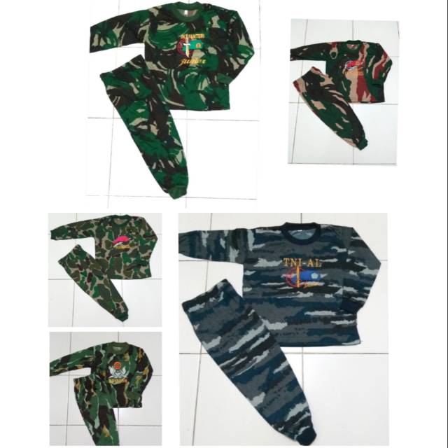 KAOS LORENG PANJANG TNI ANAK / KAOS SETELAN ANAK / KAOS LORENG ANAK / KAOS TENTARA ANAK / KAOS ANAK