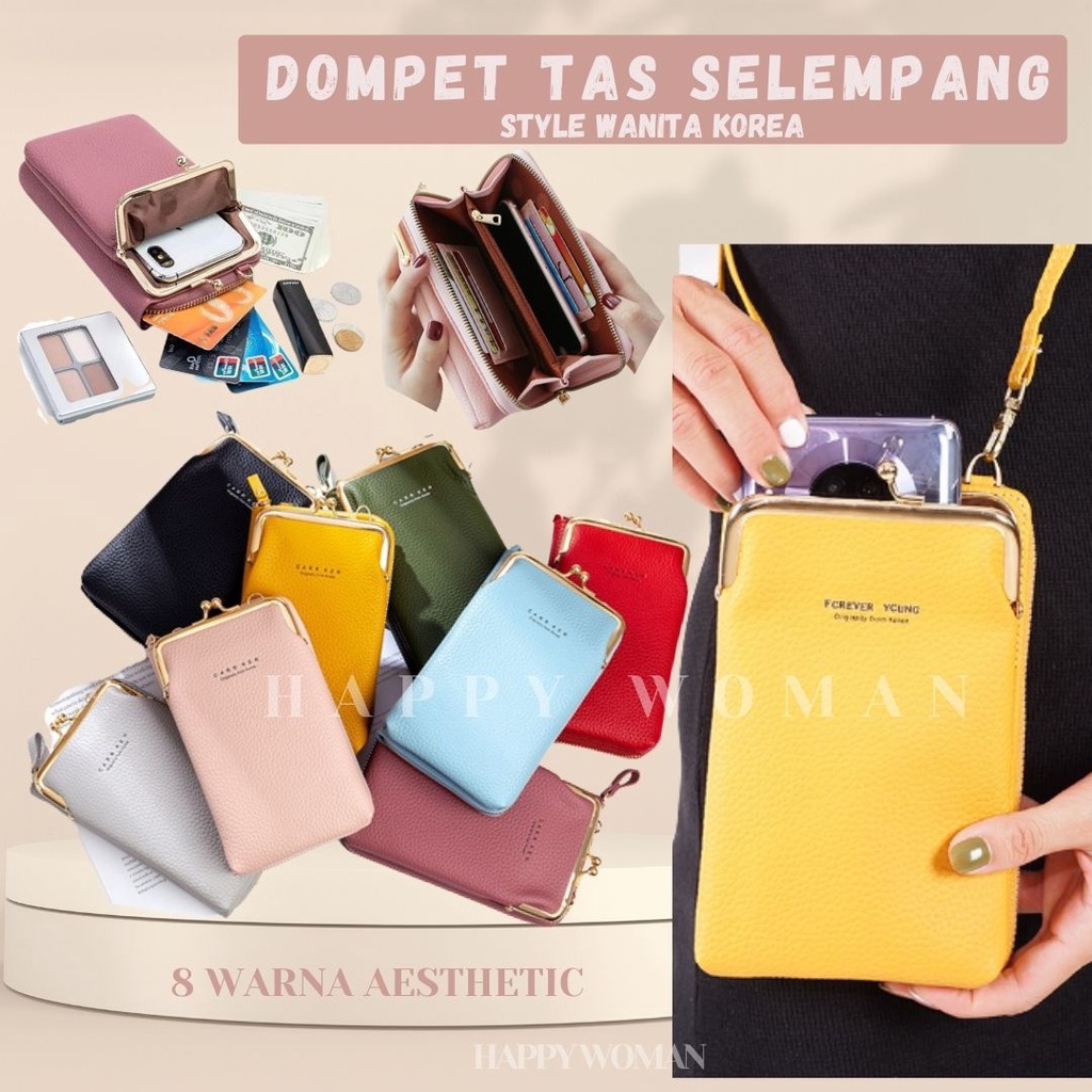 Dompet Tas Selempang Wanita Tali Panjang Dompet Handphone Style Wanita Korea