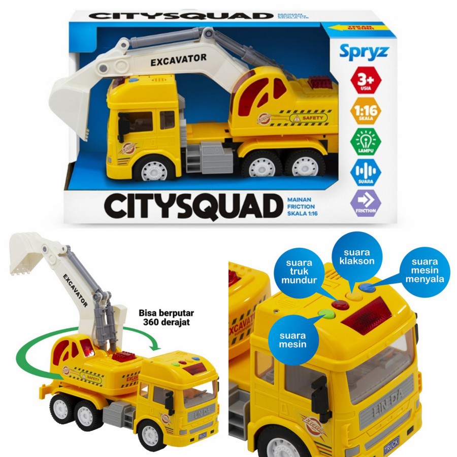 Toys Kingdom Music Truck Linda Excavator Construction Engineering / Truk / Toys/ Mainan anak / Truk