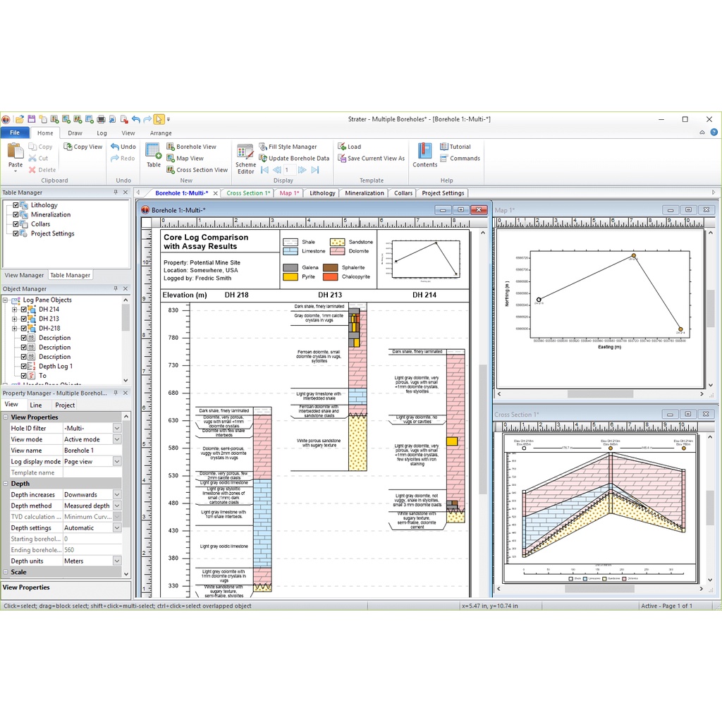 Golden Software Strater 5 Geophysical mapping, modeling &amp; analysis software