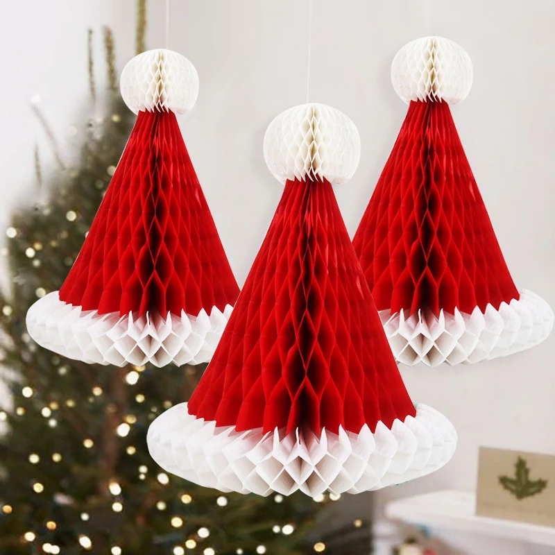 1 Pc Ornamen Topi Santa Claus Model Gantung Untuk Dekorasi Pesta Natal