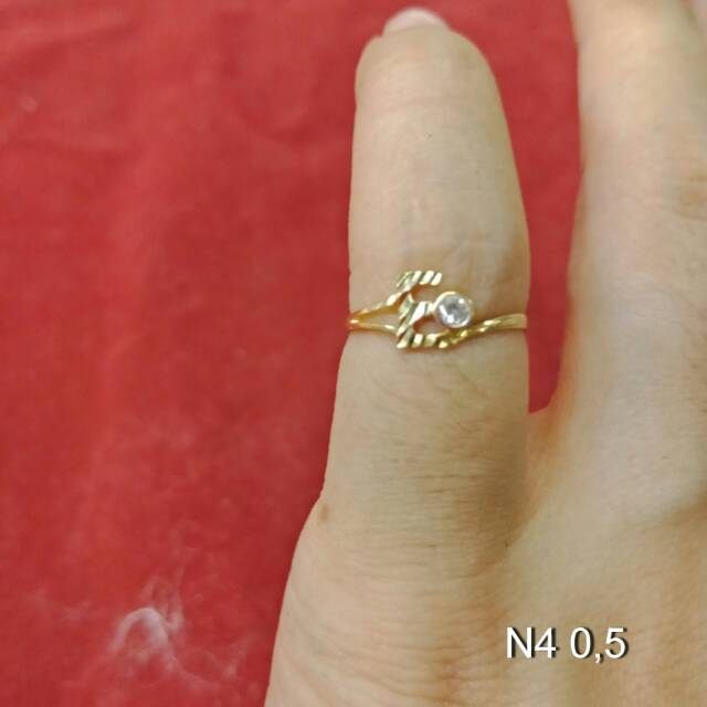 Cincin No 4 anak dan dewasa emas mas asli kadar 700 70% 22 1 satu gram z petir rante mickey permata cowok cewek