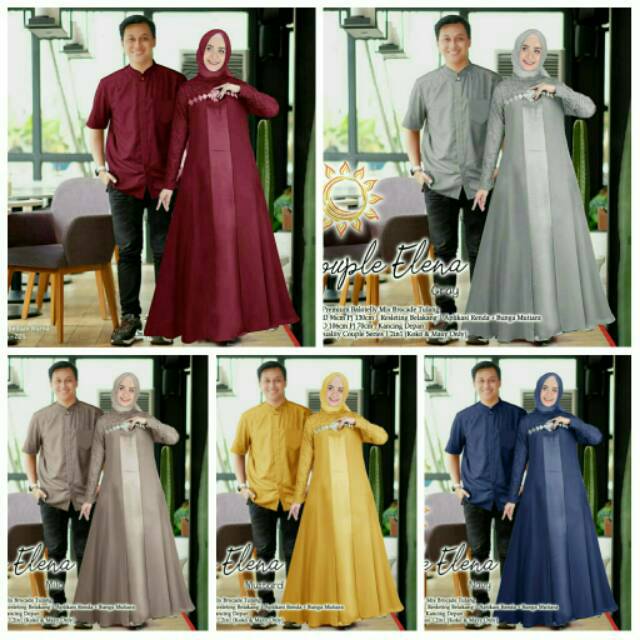 CP Couple Set Kondangan Maxi Dress Gamis Koko Balotelli Premium Brukat Elena
