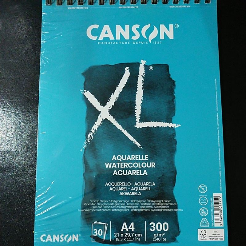 

Canson XL AQUATELLE / Watercolour Paper 30 Sheet A4 300 g/m2
