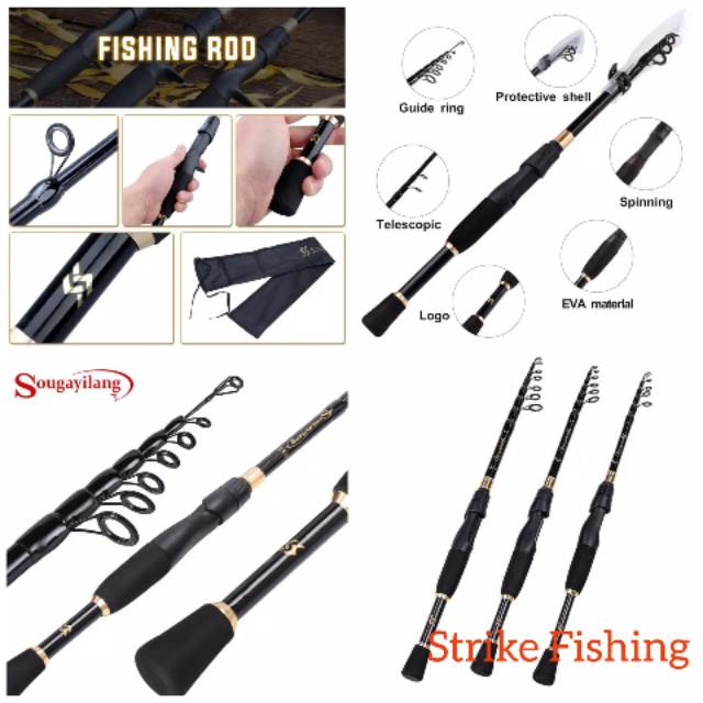 Joran spinning Telescopik Sougayilang 180 cm dan 210 cm