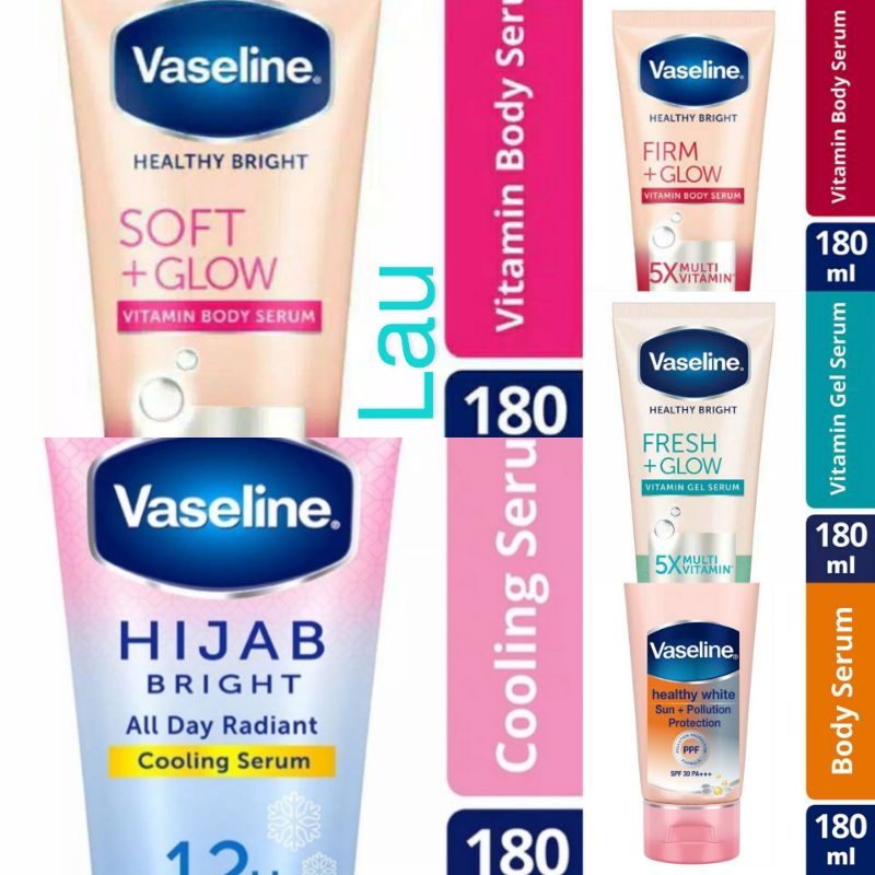 Vaseline Vitamin Body Serum Fresh/Soft/Firm +Glow/Healthy White SPF 30 Pa++ 180ml