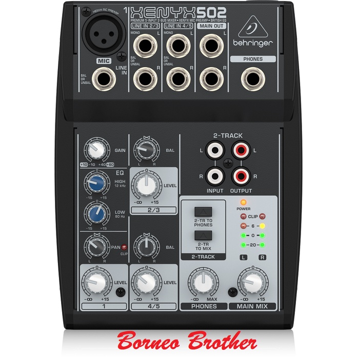 Mixer Behringer Xenyx 502 Xenyx502 Original 5 Input Mixer