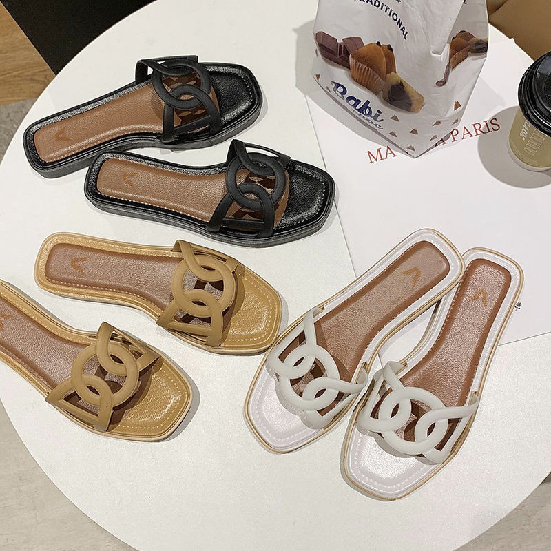 (FY) Sandal Slop Wanita Sandal Slop Fashion Casual Slip On Trendy
