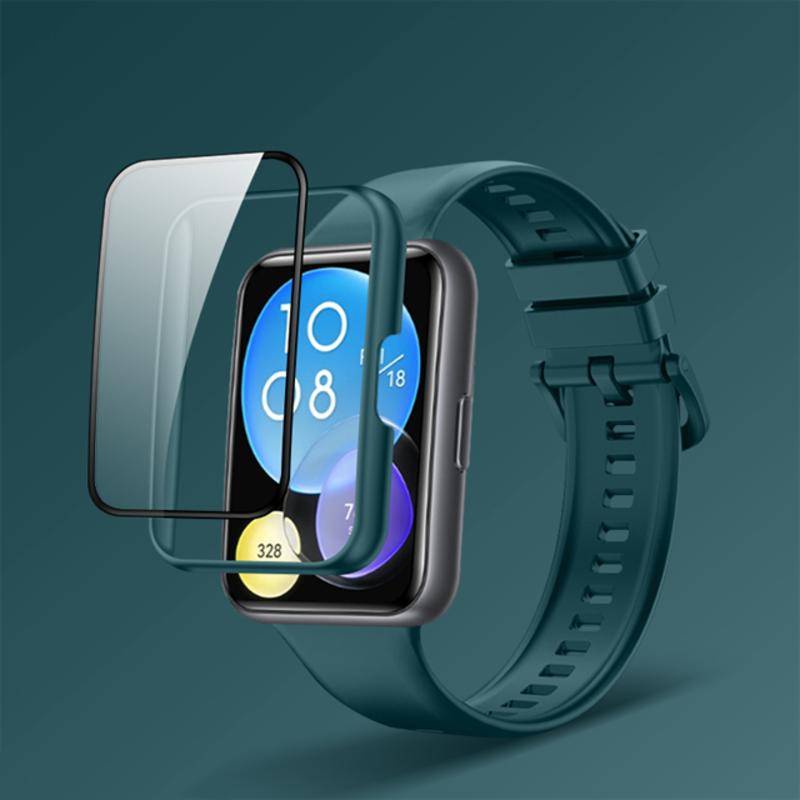 Case Tempered Glass bumper Full cover Proteksi HUAWEI watch Fit 2 ES