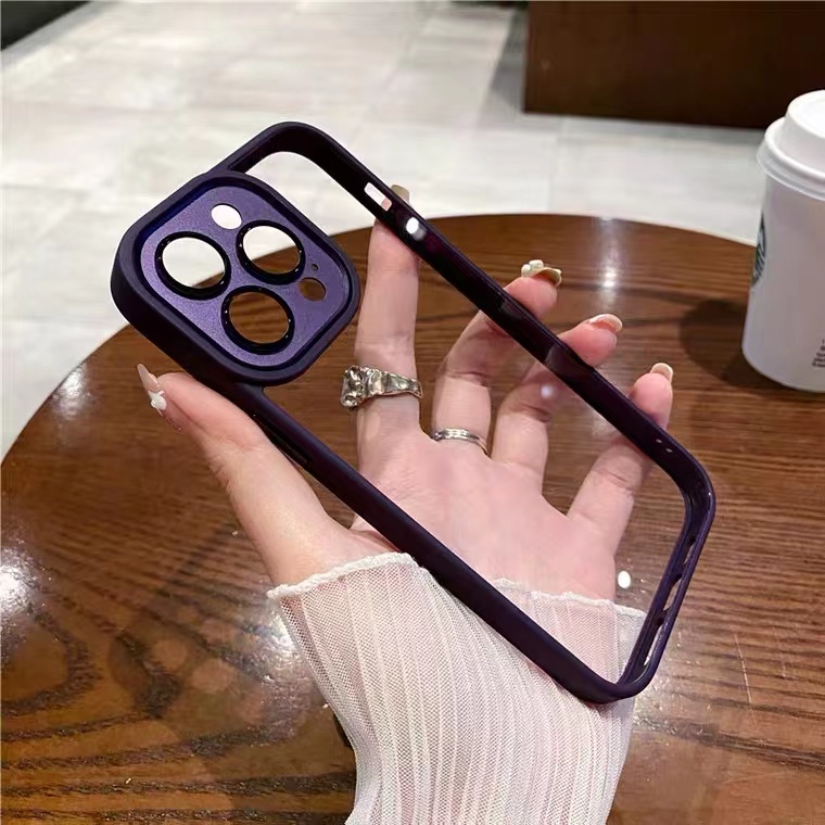 Case Pelindung Lensa Bahan Akrilik Bening Tahan Jatuh Untuk iPhone 14 Plus 13 12 11 Pro max