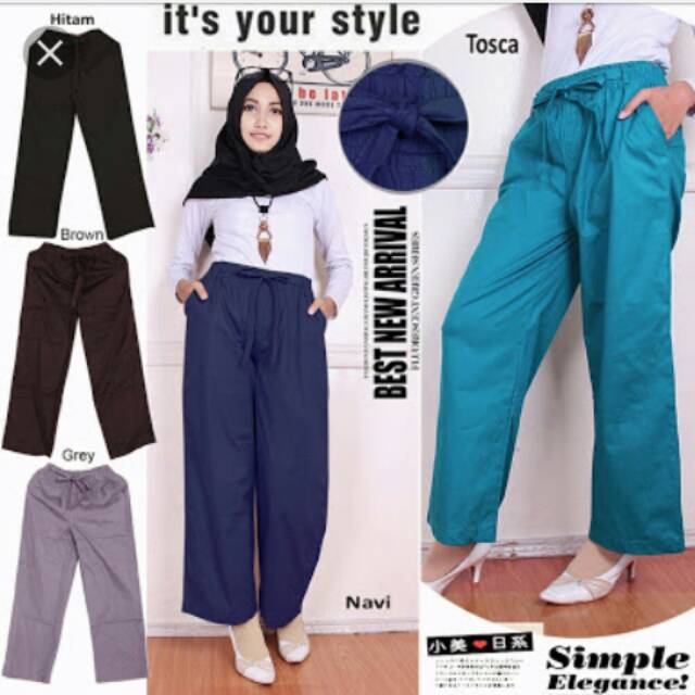 Celana panjang bawahan kulot cewek wanita polos all size Celana panjang bawahan kulot cewek wanita polos all size