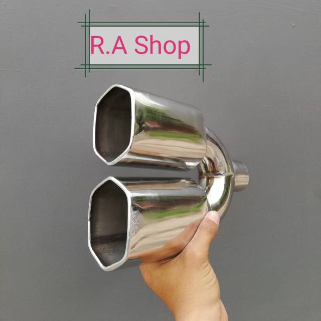 Knalpot mobil Suos Cabang segi 6 solar atau bensin