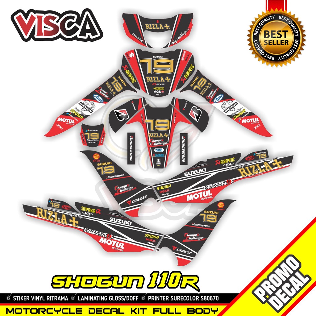 Decal Shogun 110 R Full Body Stiker Shogun 110 R Full Body Striping Shogun 110 R Full Body Rizla