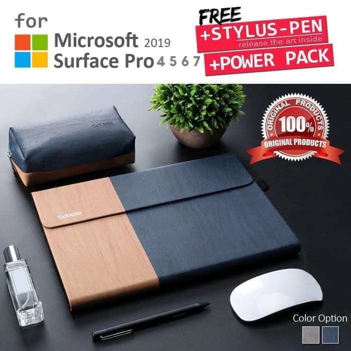Microsoft Surface Pro 4 5 6 7 Original Leather Flip Book Cover Case Casing Sarung Kesing