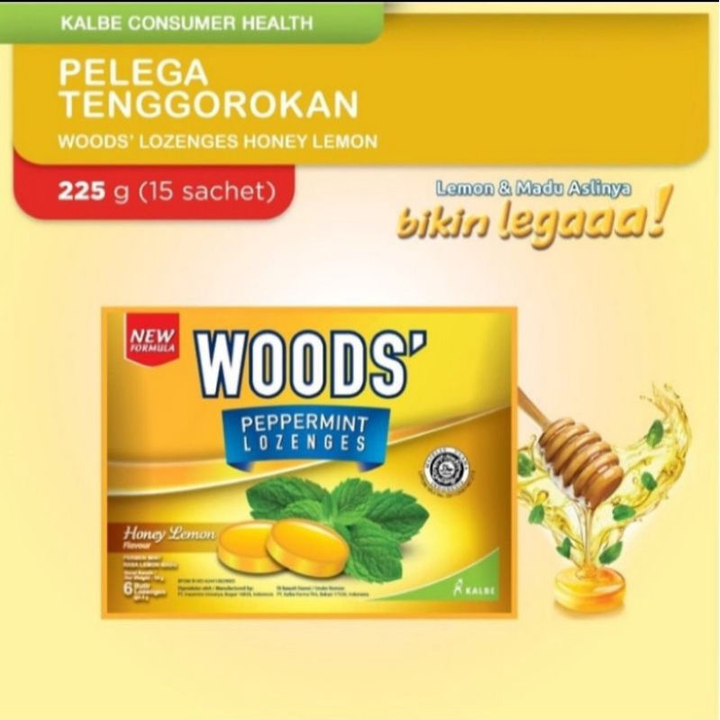 

Woods Lozenges Honey Lemon isi 15 sachet