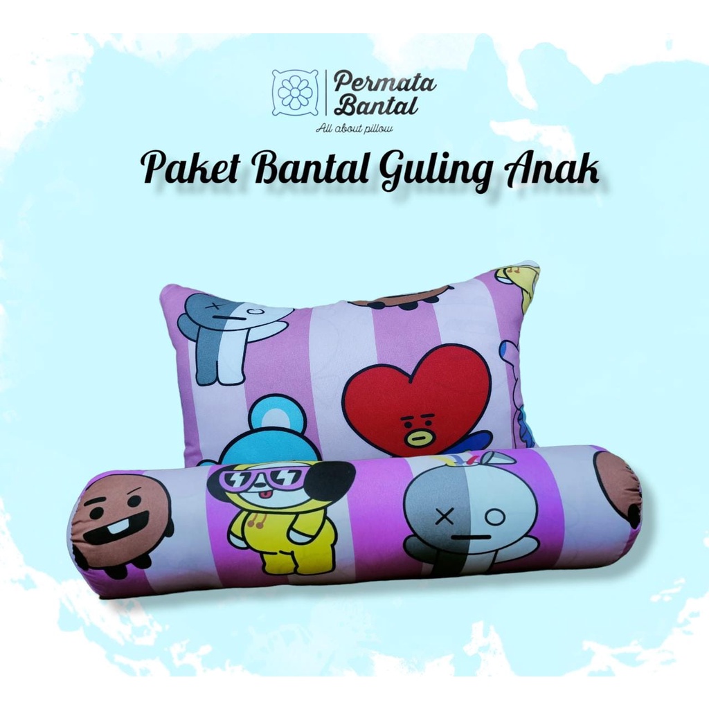 [PROMO] PAKET Bantal Guling ANAK Karakter Full SILIKON Bisa dicuci