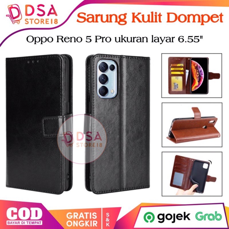 Oppo Reno 5 Pro / Case Oppo Reno 5 Pro / Leather Case Flip Cover Wallet Dompet Hp Casing Kulit