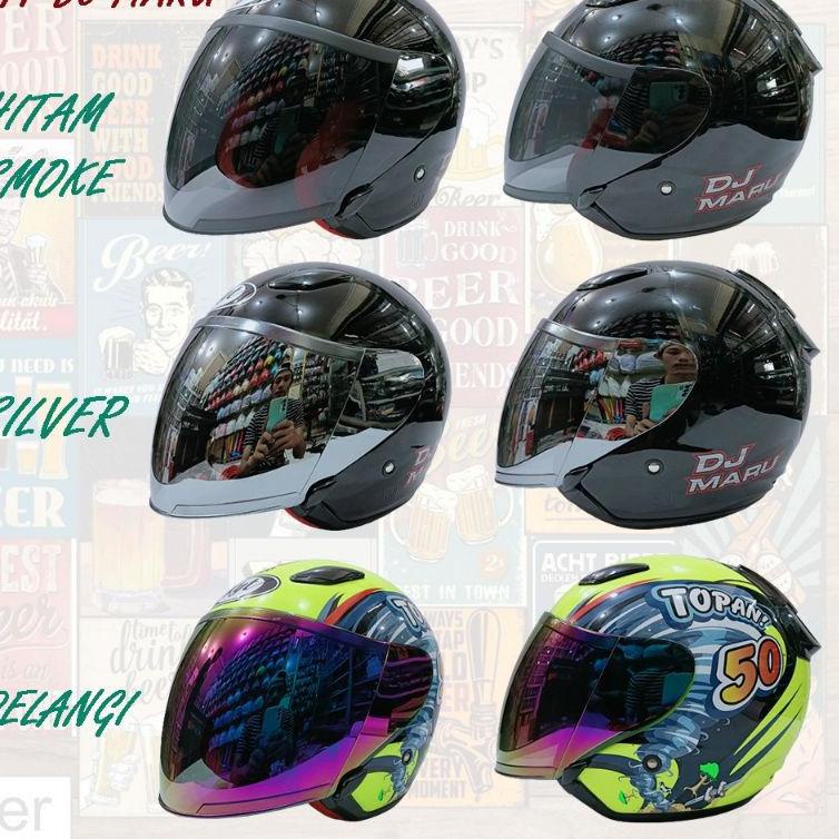 (ART.14My22в) Kaca Helm Visor Iridium Silver pelangi hitam clear KYT  DJmaru Galaxy INK Centro Murah