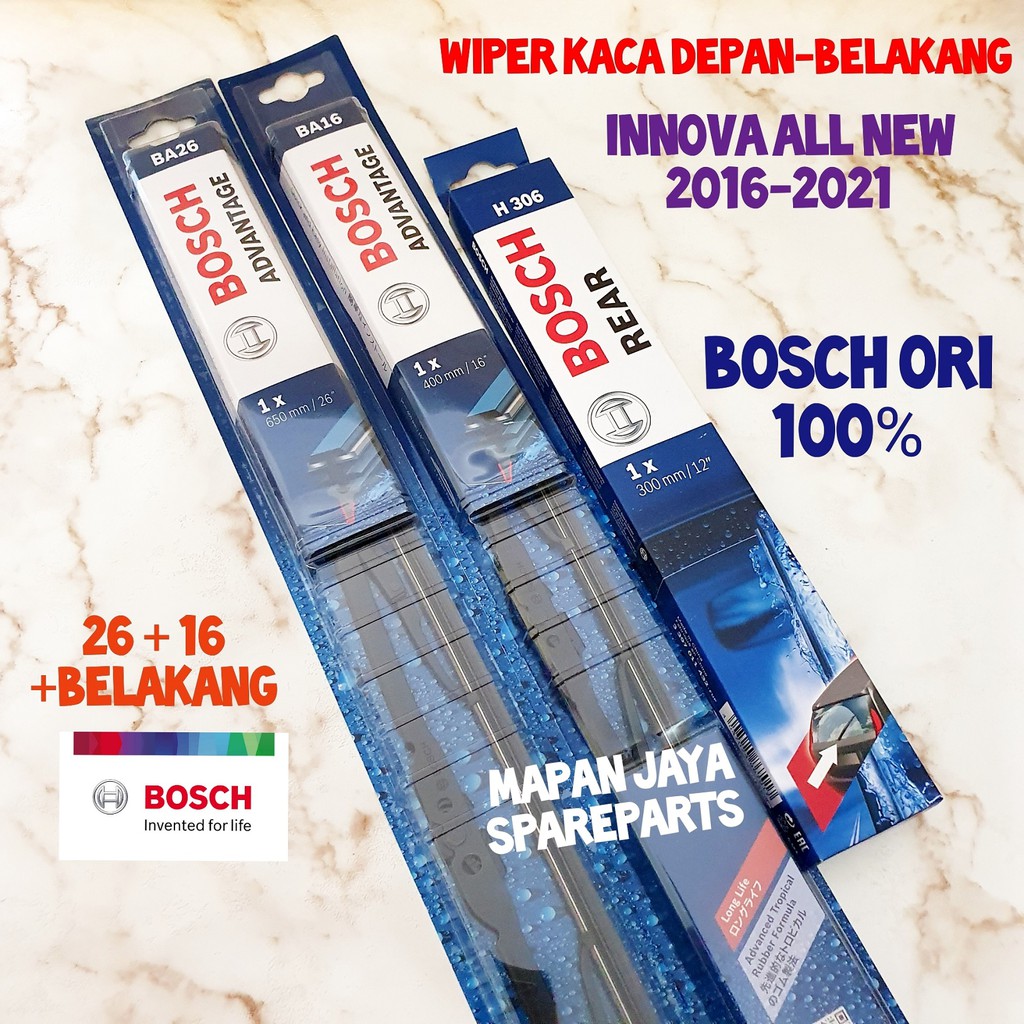 BOSCH WIPER DEPAN &amp; BELAKANG - ALL NEW INNOVA (2016-2022)